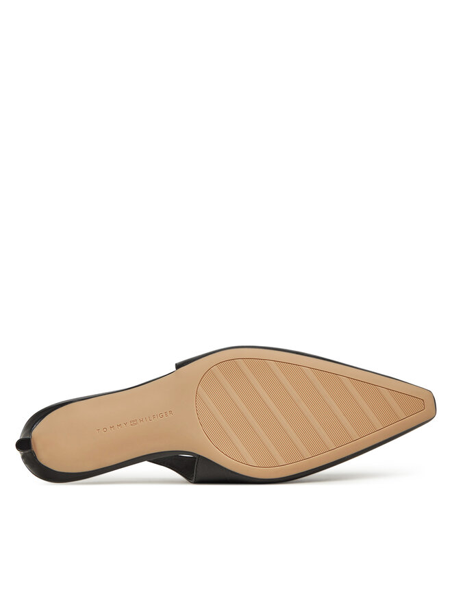 Tommy Hilfiger Sandali Tommy Hilfiger Squared Toe Kitten Slingback FW0FW08711 Črna