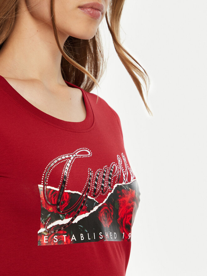 Guess Guess Camiseta W5RI03 J1314 Rojo Regular Fit