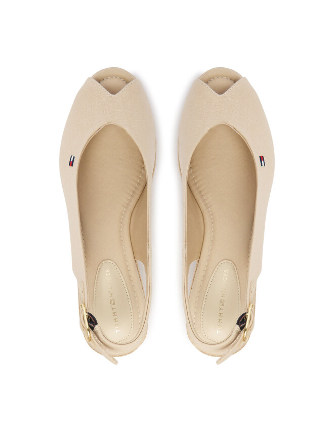 Tommy Hilfiger Espadrilles Tommy Hilfiger Mid Wedge Espad Slingback FW0FW09228 Beige