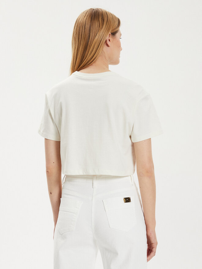 Converse Converse Marškinėliai W Retro Chuck Cropped Tee 10027151-A03 Écru Regular Fit