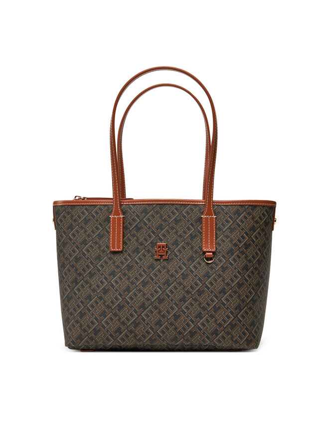 Tommy Hilfiger Torebka Tommy Hilfiger Th Monoplay Leather Mini Tote AW0AW17415 Czarny