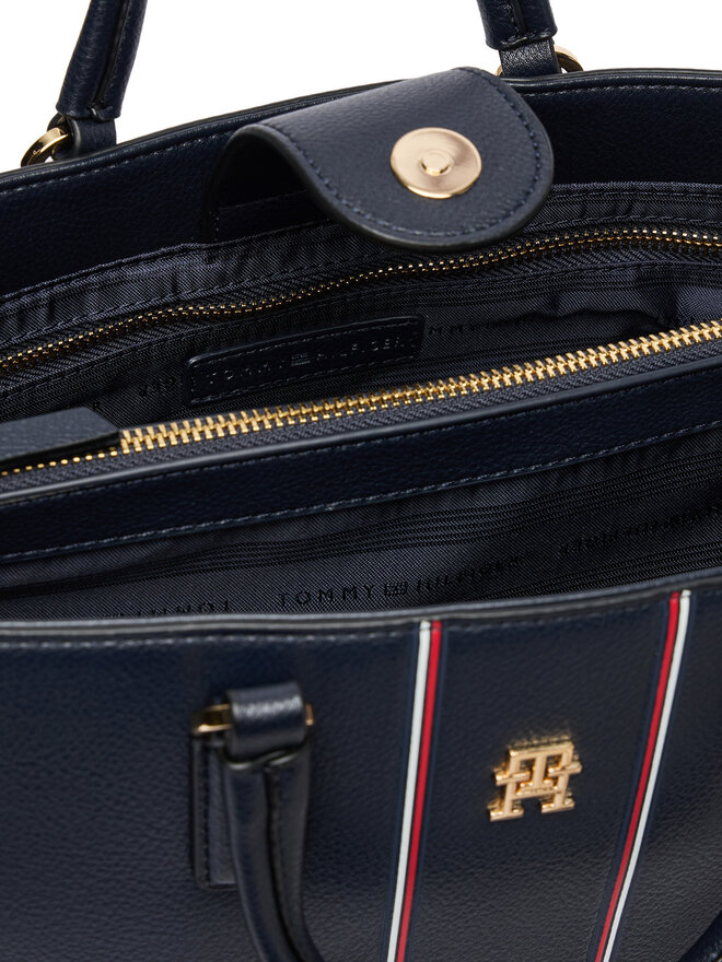 Tommy Hilfiger Handtasche Tommy Hilfiger Th Daily Satchel Corp AW0AW18644 Dunkelblau