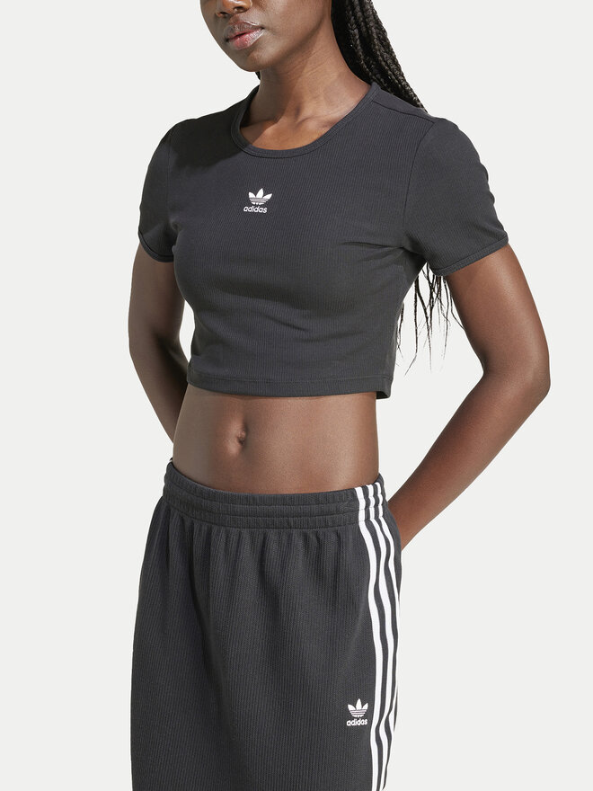 adidas adidas Marškinėliai Essentials IY9664 Juoda Slim Fit