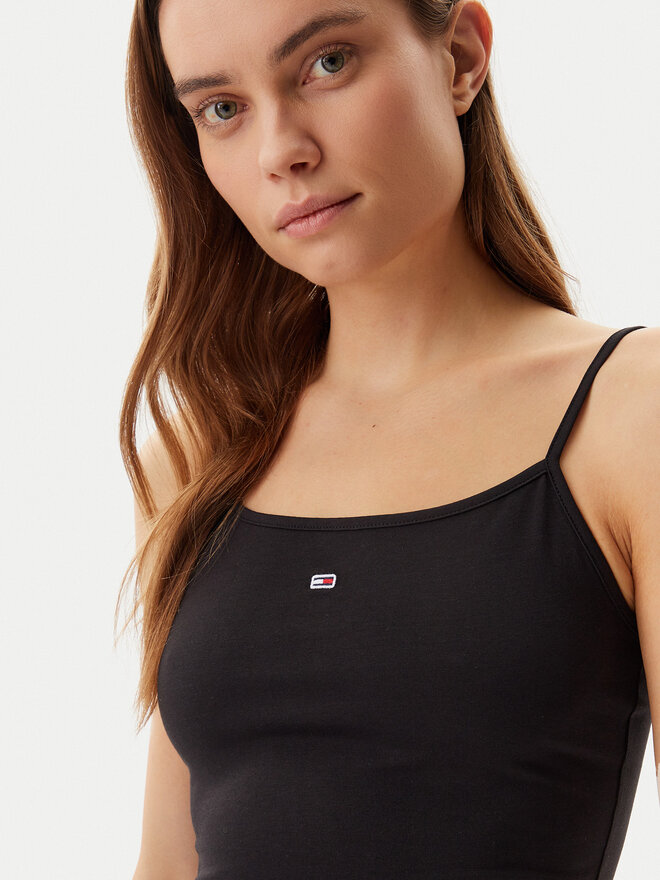 Tommy Jeans Tommy Jeans Top Essential DW0DW20675 Črna Slim Fit