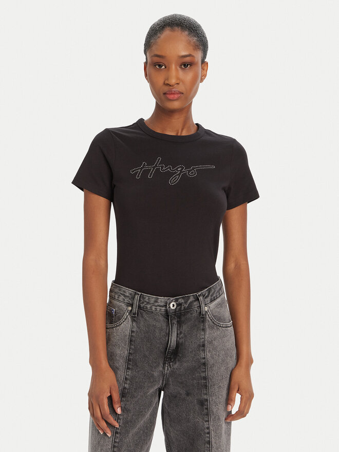 HUGO HUGO Camiseta Deloris 50532137 Negro Regular Fit