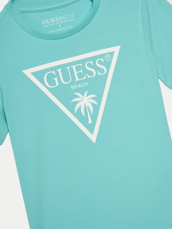 Guess Guess Póló L5GI29 J1314 Türkizkék Regular Fit