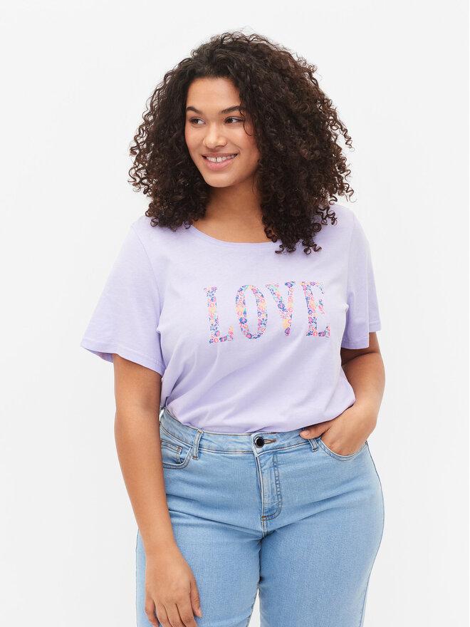 Zizzi Zizzi Camiseta V50224B Violeta Regular Fit
