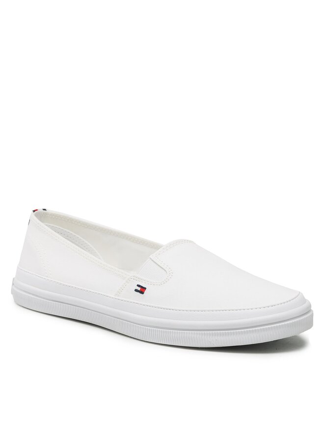 Tommy Hilfiger Sneakers aus Stoff Tommy Hilfiger Essential Kesha Slip-On FW0FW07121 Weiß