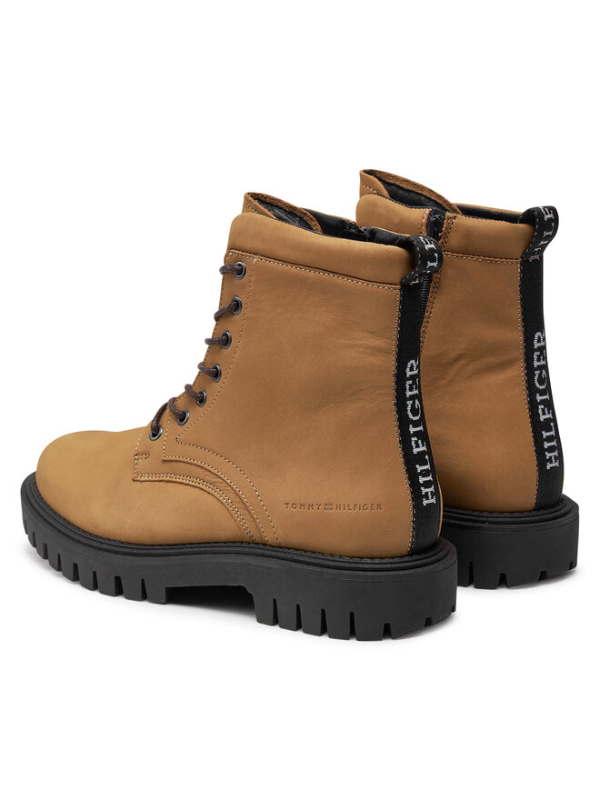 Tommy Hilfiger Turistická obuv Tommy Hilfiger Casual Hilfiger Chunk Z Nbk Boot FM0FM05149 Hnědá