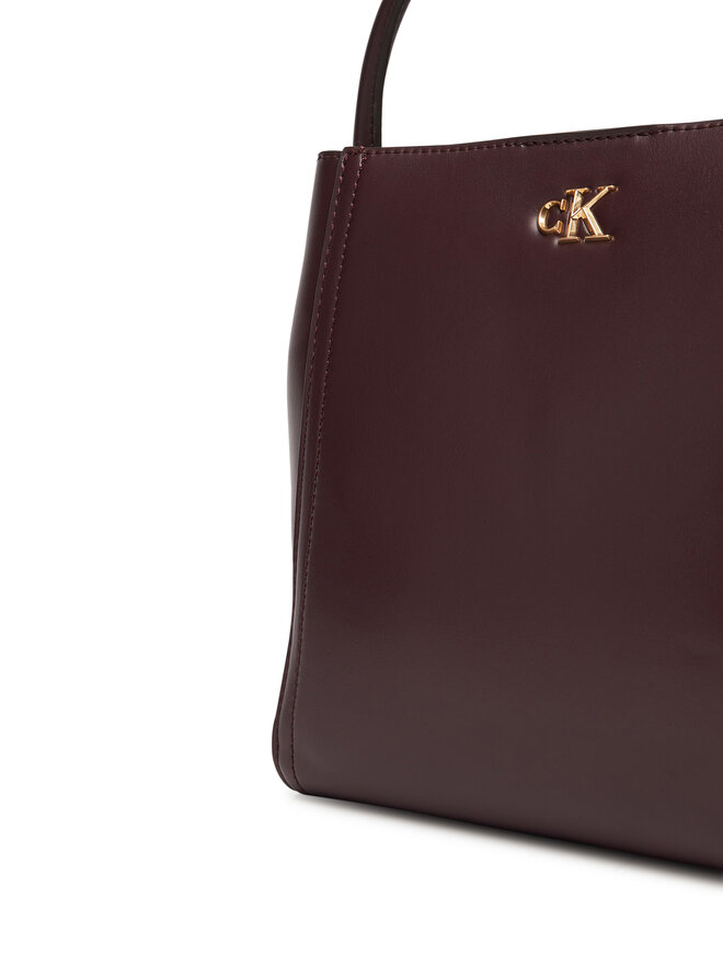 Calvin Klein Handtasche Calvin Klein Ck Bucket With Strap LV04F3174G Dunkelrot