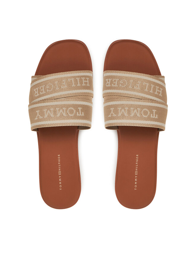 Tommy Hilfiger Pantoletten Tommy Hilfiger Webbing Mule FW0FW08421 Beige