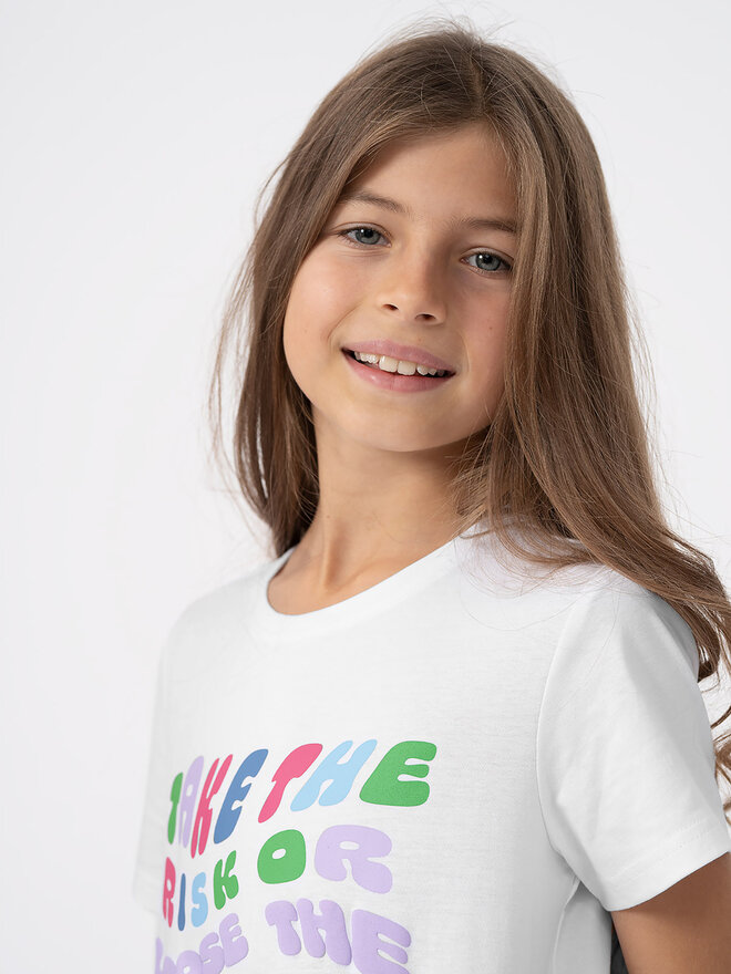 4F 4F Marškinėliai 4FJAW23TTSHF0826 Balta Regular Fit
