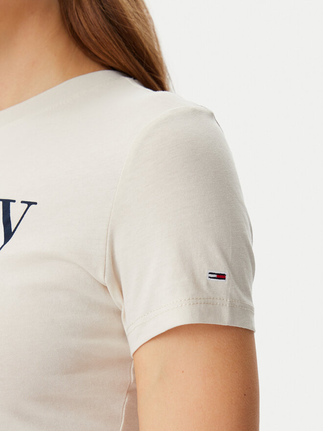 Tommy Jeans Tommy Jeans Camiseta Essential DW0DW19447 Beis Slim Fit
