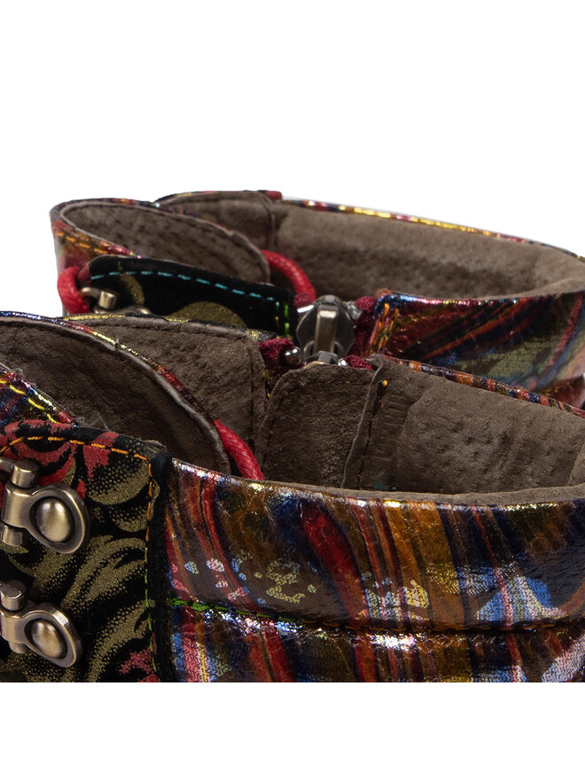 Stivaletti Donna Laura Vita Kacio 05 – In Pelle E Tessuto, Tacco Blocco 7 Cm, Con Lacci In Satin