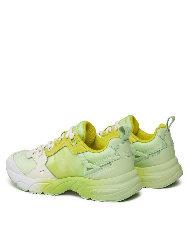 Calvin Klein Jeans Sneakersy Calvin Klein Jeans Retro Tennis Low Lace Mix Ml Sat YW0YW01307 Zielony