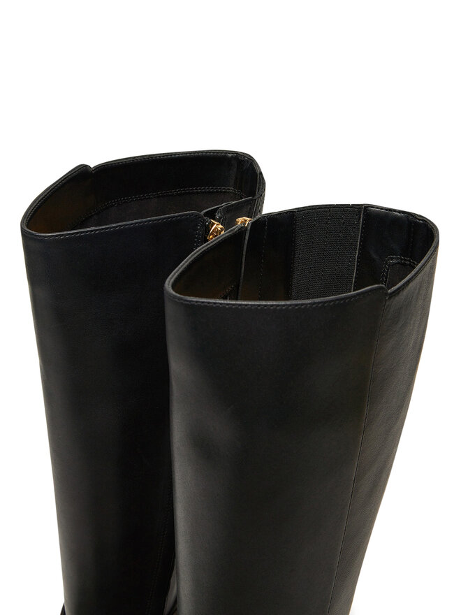 Michael kors black leather riding boots clearance