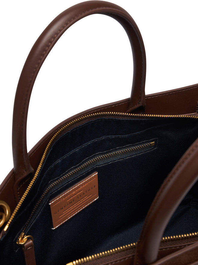 Tommy Hilfiger Handtasche Tommy Hilfiger American Icon Tote Suede AW0AW19216 Braun