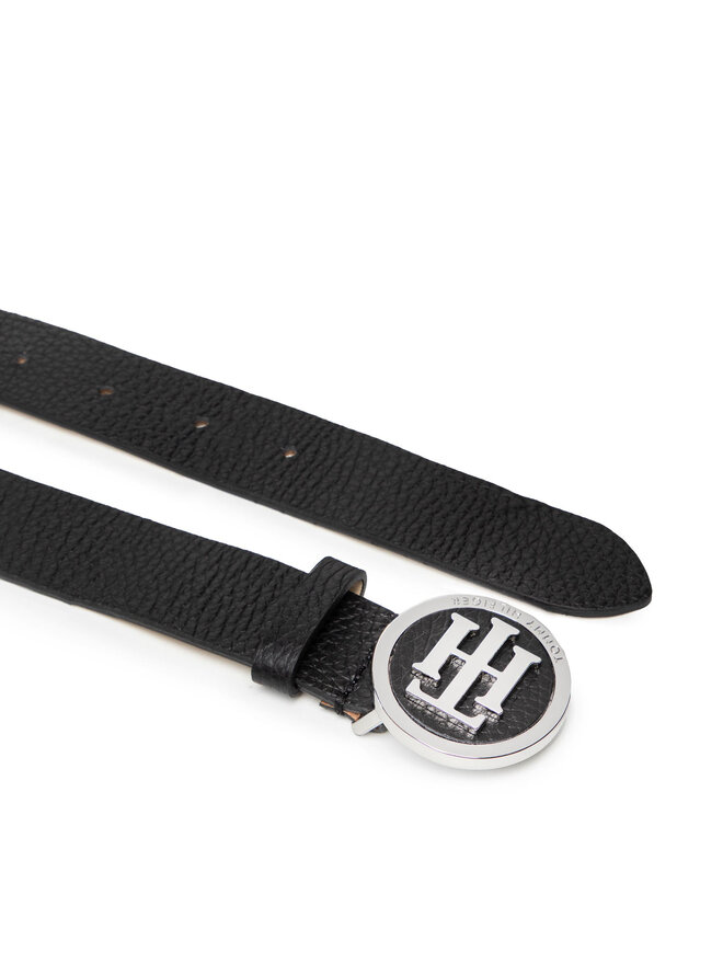 Tommy Hilfiger Damengürtel Tommy Hilfiger Th Round Buckle Belt 3.0 AW0AW05366 75 Schwarz