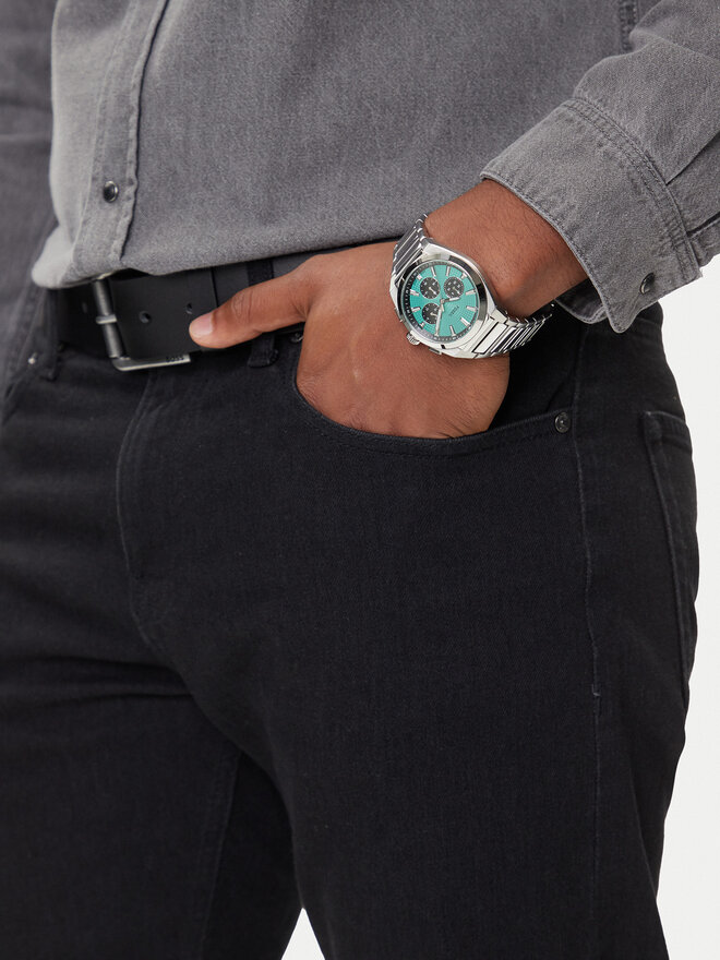 Fossil Годинник Fossil Everett Chronograph FS6117 Срібний