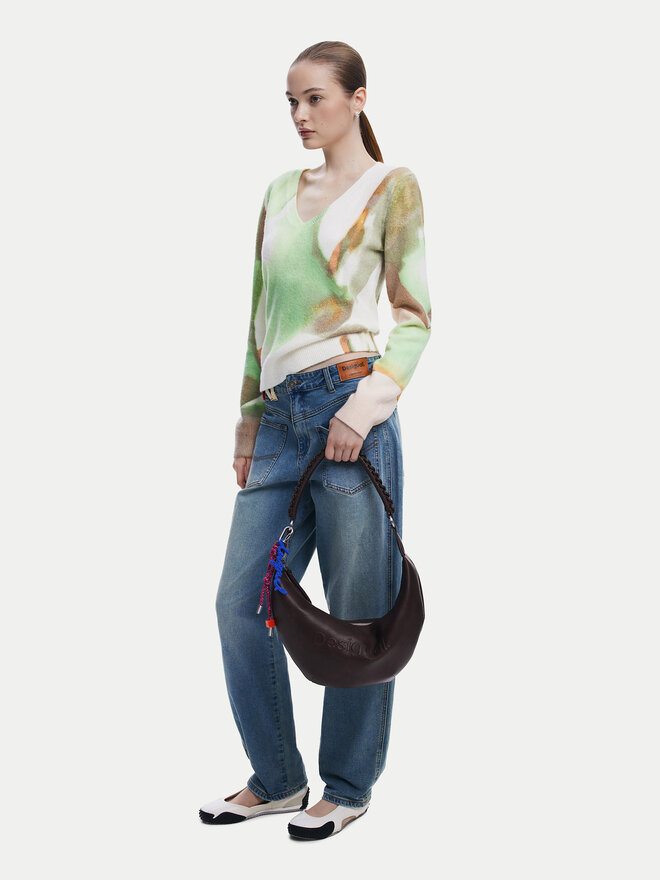 Desigual Ročna torba Desigual Half Logo Zante 25WAXPAX Rjava