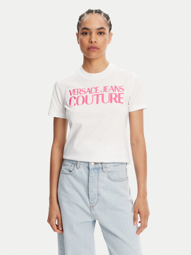 Versace Jeans Couture Versace Jeans Couture Camiseta 78HAHE05 Blanco Regular Fit