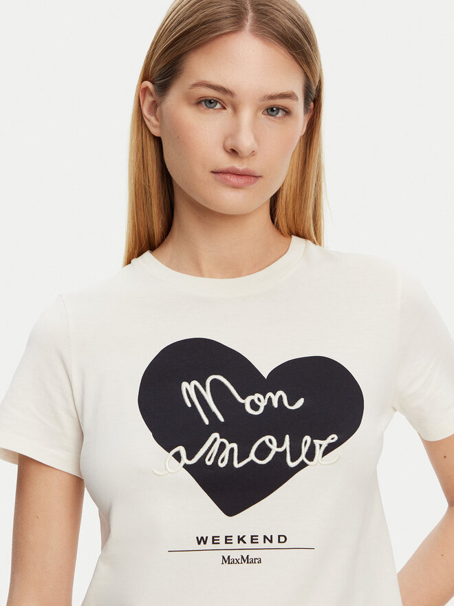Weekend Max Mara Weekend Max Mara Marškinėliai Vello 2515971051 Écru Regular Fit