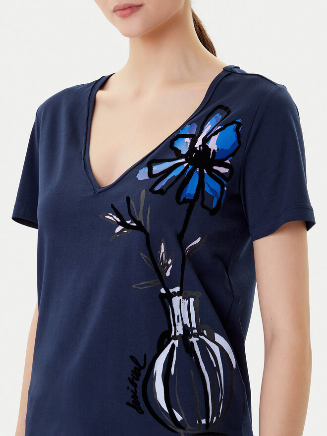 Desigual Desigual Camiseta Dumas 25WWTK28 Azul marino Regular Fit