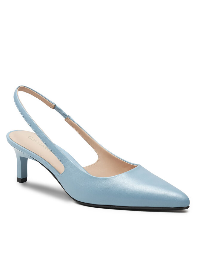Calvin Klein Sandále Calvin Klein Heel Slingback Pump 50 Pearl Lth HW0HW02069 Modrá