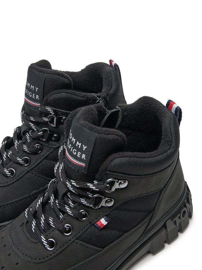 Tommy Hilfiger Schnürschuhe Tommy Hilfiger Lace-Up Bootie T3X5-33707-1492 M Schwarz