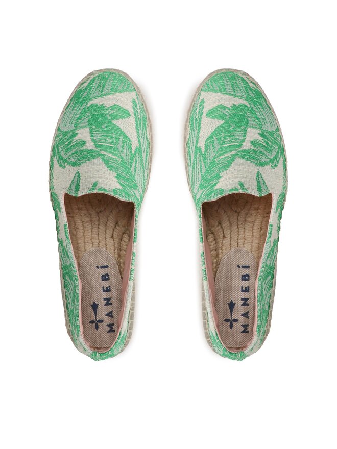 Manebi Еспадрили Manebi Cotton Jaquard Double Sole Espadrilles G 4.8 D0 Зелен