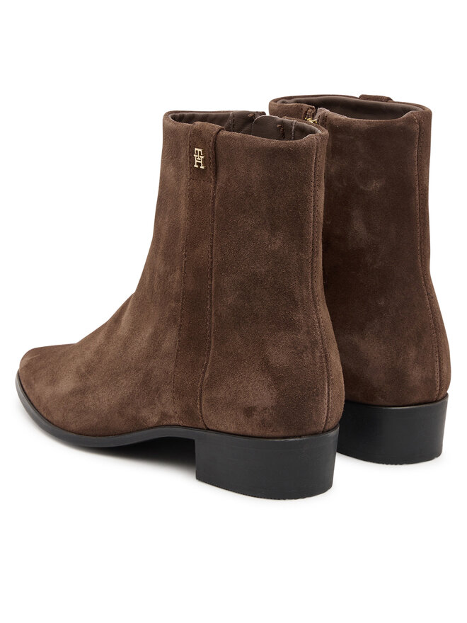Tommy Hilfiger Škornji Tommy Hilfiger Pointy Zip Bootie FW0FW08981 Rjava
