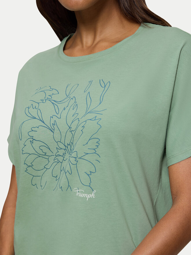 Triumph Triumph Μπλούζα πιτζάμας Mix & Match 10218281 Πράσινο Relaxed Fit