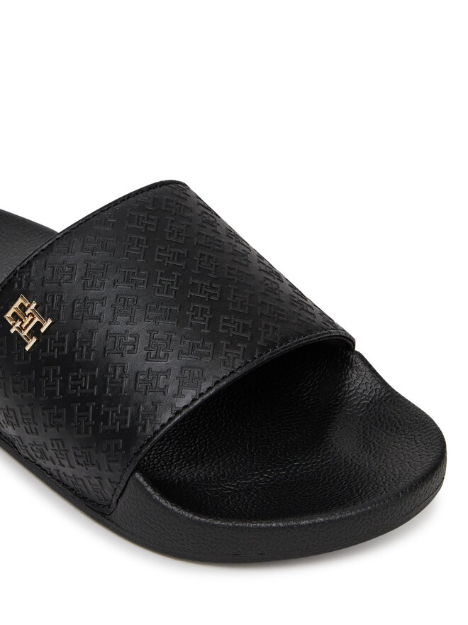 Tommy Hilfiger Pantoletten Tommy Hilfiger Th Monogram Poolside FW0FW08525 Schwarz