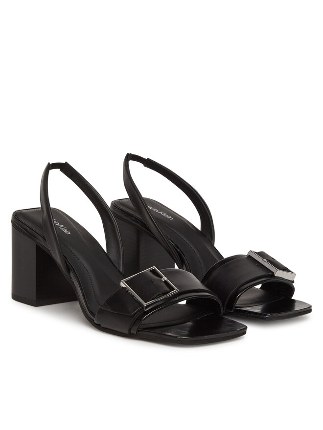 Calvin Klein Sandály Calvin Klein Heel Sandal 70 W/Buckle - Lth HW0HW02456 Černá