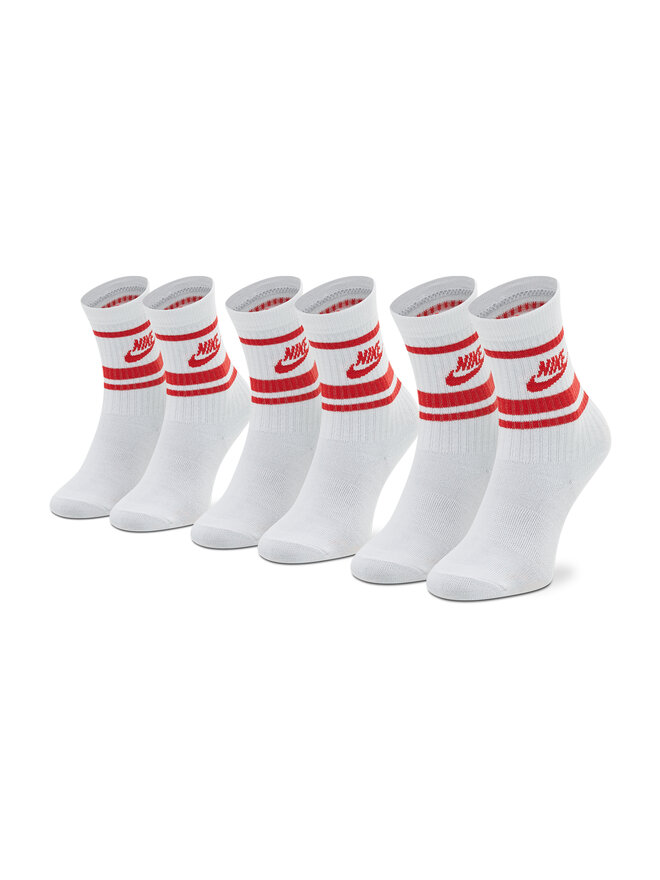 Nike Set di 3 paia di calzini lunghi unisex Nike Everyday Essential DX5089 Bianco