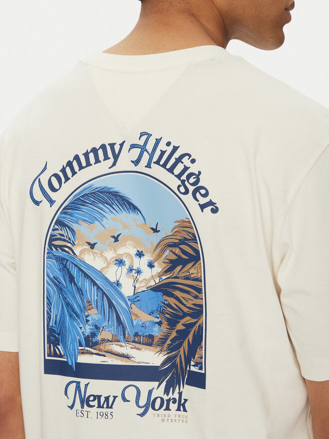 Tommy Hilfiger Tommy Hilfiger Majica Summer Photo MW0MW38643 Bež Regular Fit