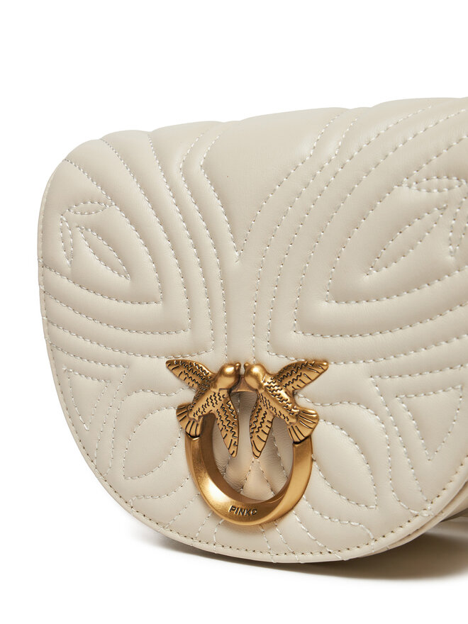 PINKO Дамска чанта PINKO Love Round Click Mini PE 24 PLTT 101969 A1Y8 Екрю
