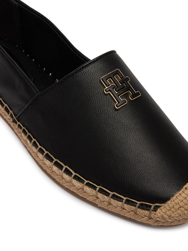Tommy Hilfiger Espadrilles Tommy Hilfiger Th Logo Leather Espadrille FW0FW09246 Schwarz