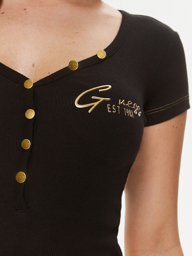 Guess Guess Marškinėliai W4RP47 K1814 Juoda Regular Fit