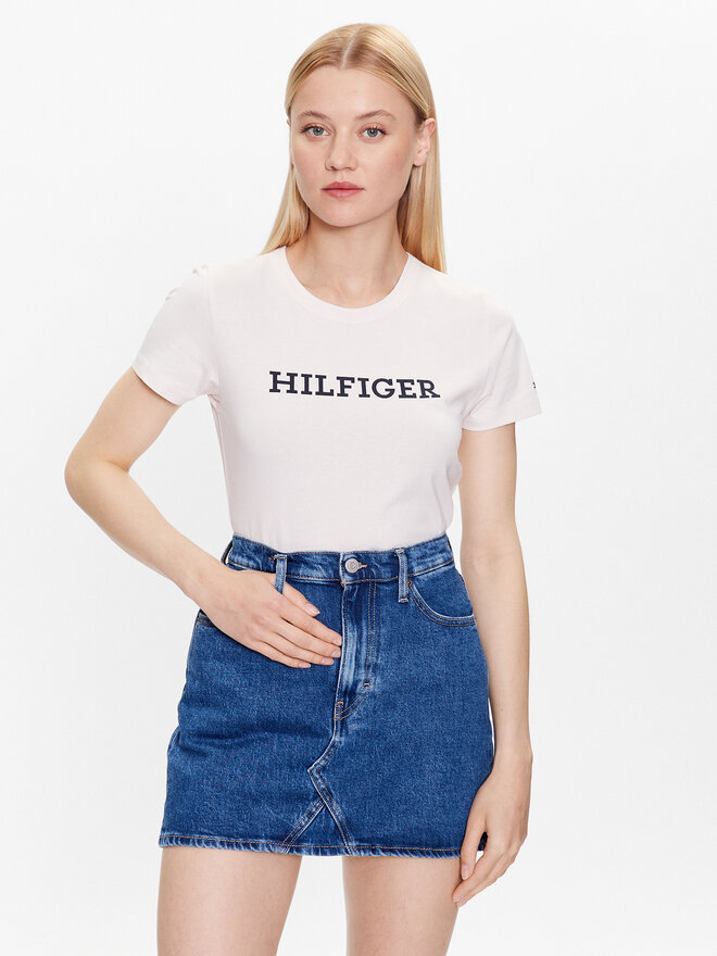 Tommy Hilfiger Tommy Hilfiger T-Shirt WW0WW38872 Écru Slim Fit