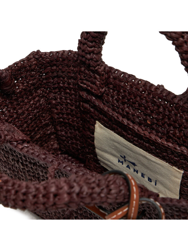 Manebi Torebka Manebi Handcrafted Raffia Sunset Bag Mini V 7.4 CO Brązowy