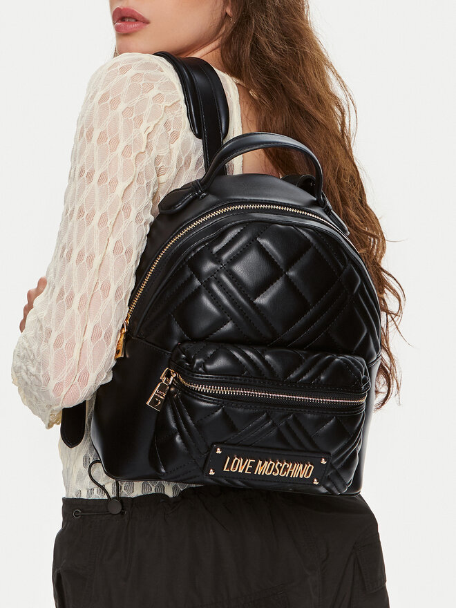 Black moschino backpack on sale