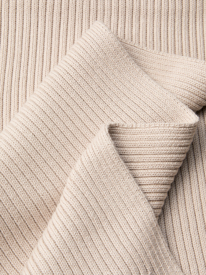 Calvin Klein Schal Calvin Klein Patch Chunky Rib Cotton Scarf LV04D8055G Beige