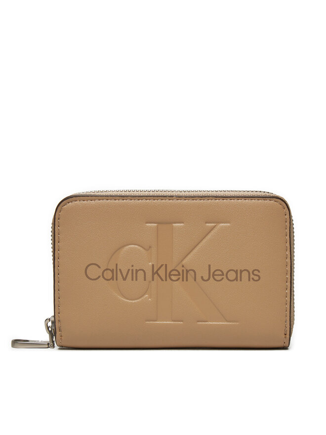 Calvin Klein Jeans Mali ženski novčanik Calvin Klein Jeans Zip Around Mono K60K612255 Bež
