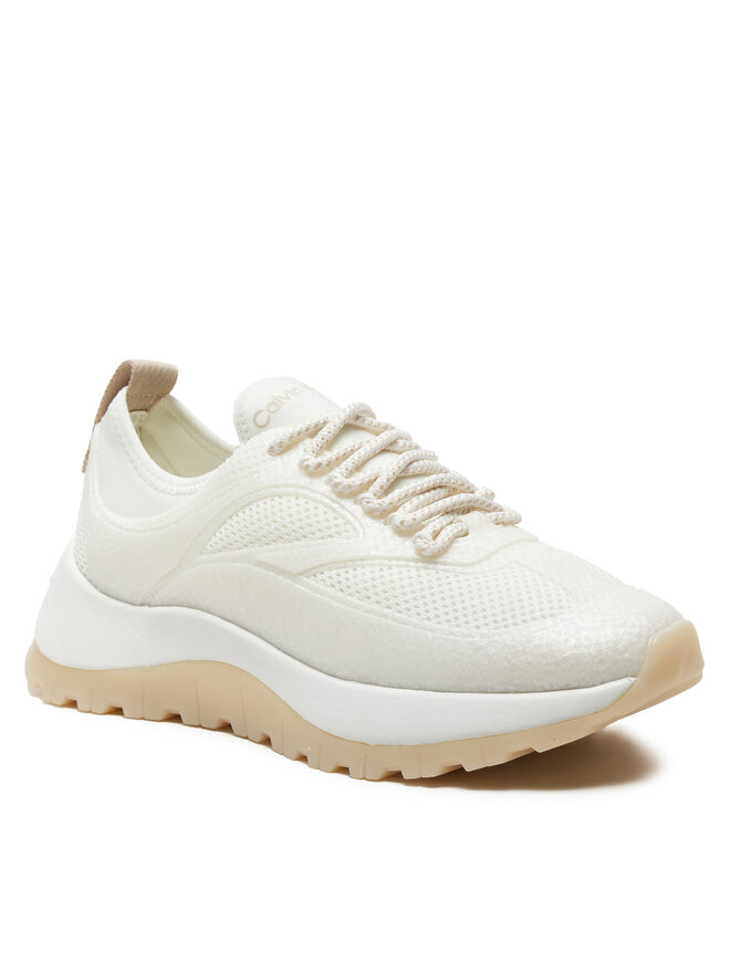 Calvin Klein Snīkeri Calvin Klein Runner Lace Up Pearl Mix M HW0HW02079 Balts