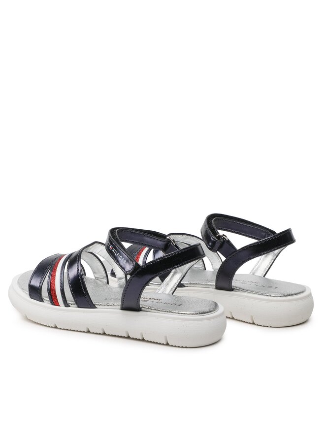 Tommy Hilfiger Sandály Tommy Hilfiger Stripes Velcro T4A2-32771-1372 M Tmavomodrá