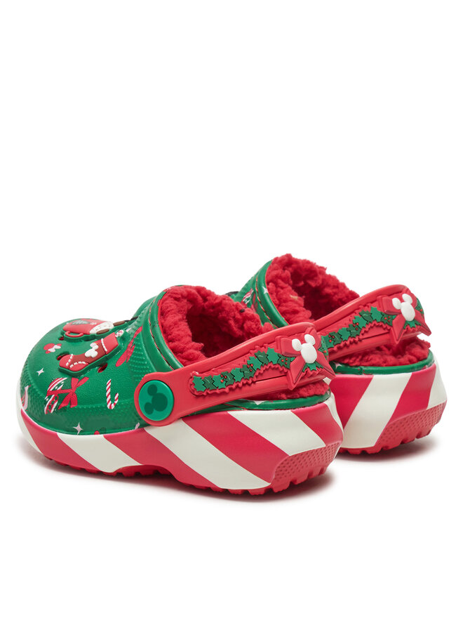 Crocs Klapki Crocs Classic Mickey Xmass Lined Clog T 210815 Zielony