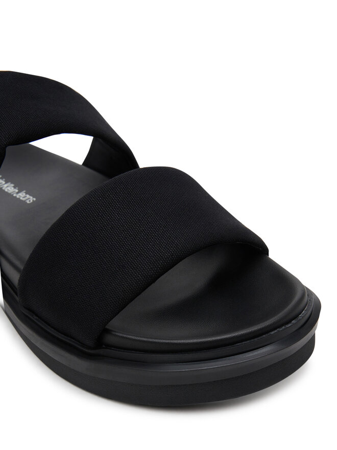 Calvin Klein Jeans Natikači Calvin Klein Jeans Flat Molded Dbl Bar Sandal Cv YM0YM01222 Črna