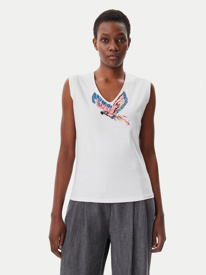 Lola Casademunt by Maite Lola Casademunt by Maite Marškinėliai MS2515019 Balta Regular Fit