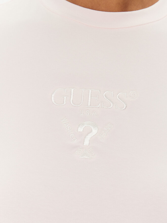 Guess Guess Marškinėliai V4YI21 KCDH1 Rožinė Slim Fit